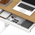 Biurko z regulacją wysokości ET119W-C Biały/dąb - obrazek 4